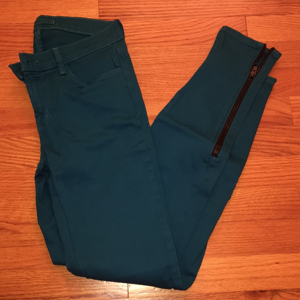 HOST PICK J Brand Teal jeans w/ bottom zippers - Picture 7 of 7
